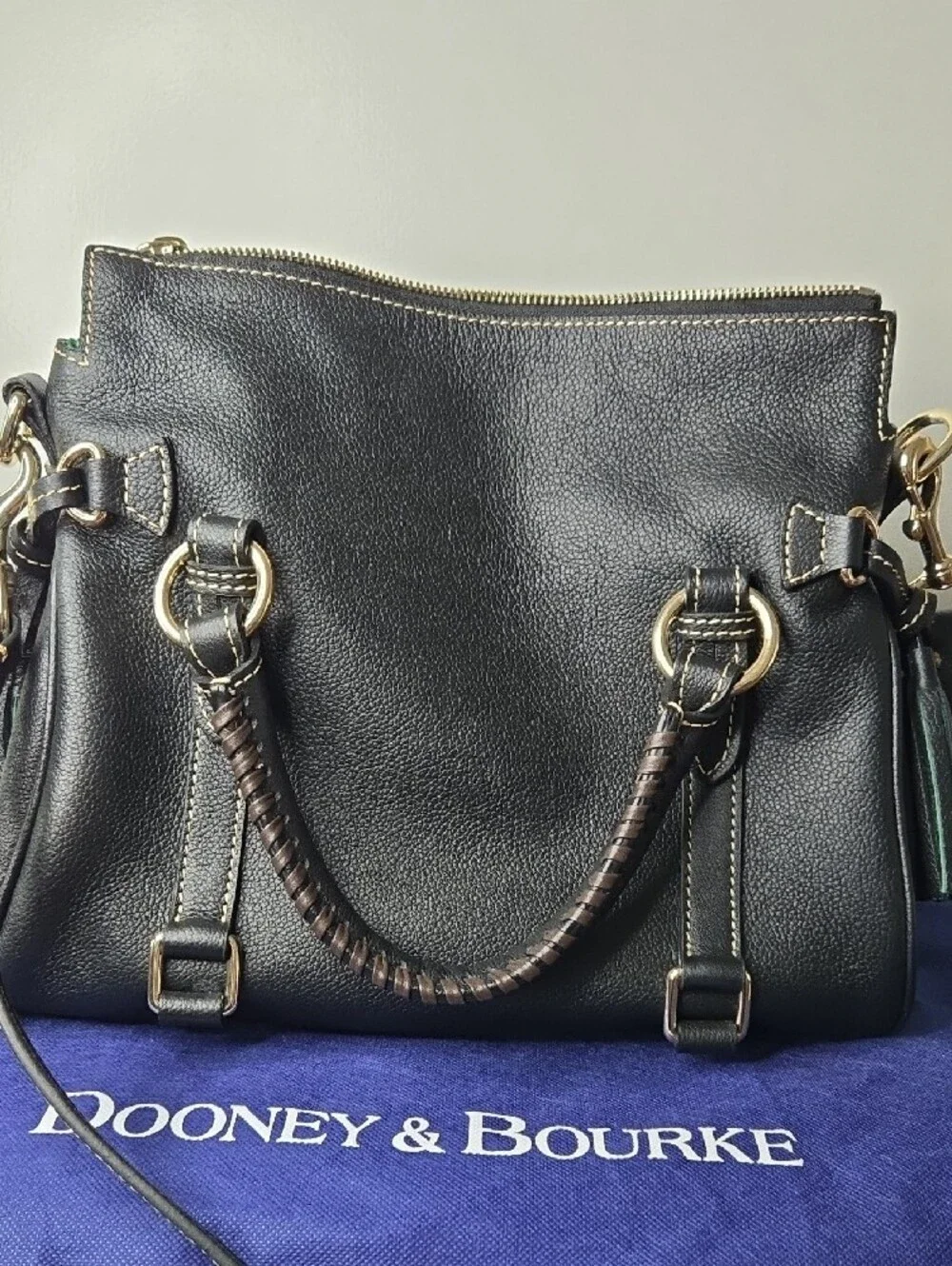 Dooney & Bourke Florentine Leather Satchel Black NWOT - Picture 7 of 11